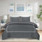 AR Ware Single Duvet Cover Set - Soft Luxury Bratta Stitch Embroidered Microfiber Duvet Sets with 2 Pillowcases - Non Iron Bedding Hotel Quality Quilt Cover (Charcoal)