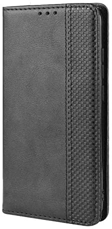 DESSEN Hülle für LG Velvet 5G, Premium Retro Wallet Style TPU/PU Leder Faltbare Handyhülle Phone Case mit Standfunktion und Kartenfach Schutzhülle. Schwarz