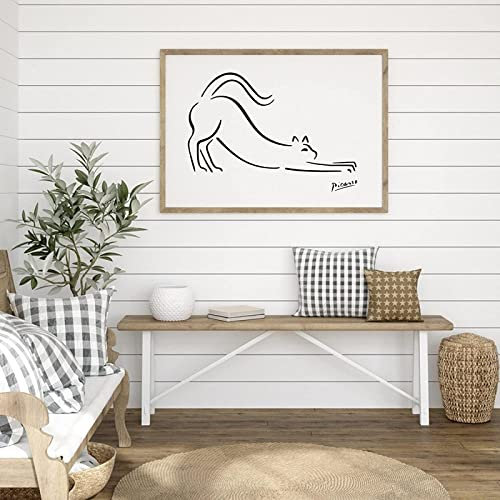 GSHRED Pablo Picasso Berühmte Malerei Katze Skizze Druck Wandkunst Bild Katze Poster Tiere Linie Kunst Zeichnung Wohnkultur Rahmenlos 40 × 50 cm