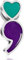 6/12/50/100/Stück Semikolon Mental Health Suicide Prevention Awareness Reversnadeln Großmetall Lila & Blaugrün Bandnadel Souvenir Serie Geschenke, Violett und Blaugrün, 1.2inch