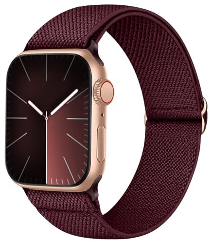 Recoppa Nylon Armband Kompatibel mit Apple Watch 38mm 40mm 41mm 42mm für Damen Herren, Solo Loop Stoff Elastisches Band für iWatch 10 9 SE 8 7 6 5 4 3 2 1