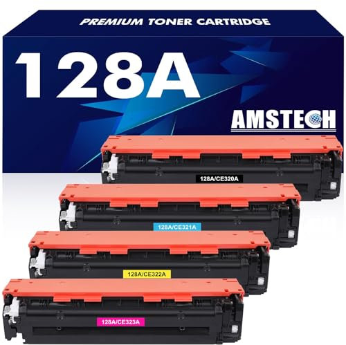 128A CE320A Toner Kompatibel für HP 128A Schwarz Multipack CE320A CE321A CE322A CE323A Laserjet Pro CM1415fn Color MFP CM1415fnw CP1525n CP1525nw CM1415 CP1525 (Schwarz Cyan Gelb Magenta, 4er-Pack)