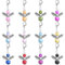 PAITOK Porte-clés Guardian Angel, 12 pièces Pendentif d'ange perlé coloré porte-clés porte-bonheur pendentifs cadeaux de retour pour les invités de baby shower, mariage ou fête de Noël