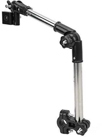 MOUMOUTEN Support de Parapluie, Supports de Parapluie de Vélo en Acier Inoxydable, Support de Parapluie d'Ombrage de Poussette Extérieure Pivotant à 360 Degrés pour Chariot de Vélo Fauteuil(Le Noir)