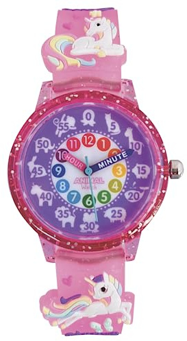 Unicorn Animal Watch - Quality Teaching time Watch with 3D Band, Animals and Colors for preschoolers.