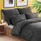 slummer Bettwäsche 135x200 Baumwolle 4teilig Anthrazit - Grau 2 Bettbezüge + 2 Kissenbezüge 80X80 cm, Oeko-TEX Bettwäsche-Sets mit YKK – Reißverschluss Sommerbettwäsche