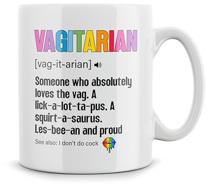 Rib ticklerz - Funny Mugs Rude Lesbian Gay Gifts for Women Vagitarian Christmas Birthday Gifts Secret Santa Lezza Lesbo Best Friend Partner Humour Tea Mugs - MG332