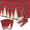 4 Stücke Weihnachten Tischdecke Weihnachten Karierte Tischdecke Buffalo Plaid Tischdecke Weihnachten Party Tisch Decken Xmas Party Dekoration mit Weihnachtsbaum und Schneeflocke 51 x 86 IN