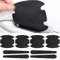 4 Stück Exterior Car Stickers 8,3x9cm, Mit 4 Stück Griffschutzfolie, Auto Tuning, Carbonfaser Leder Türschalen Schutzfolie, Universelle Aufkleber Für Autotürgriffe(Schwarz)