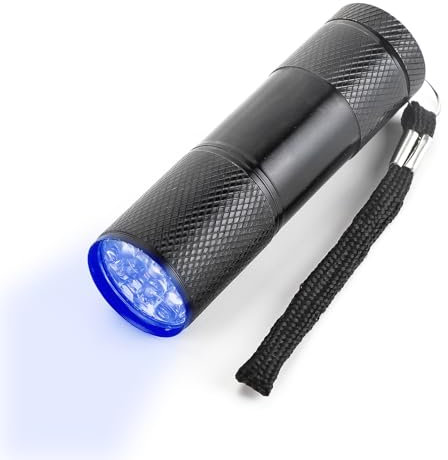 UV Torch Light, 9 LED 395nm Ultraviolet Flashlight, Handy Uv Torch Powerful Black Lights Pets Urine Detector for Resin Curing Find Dry Stains On Carpets Floor, Essential for Home Professional Use