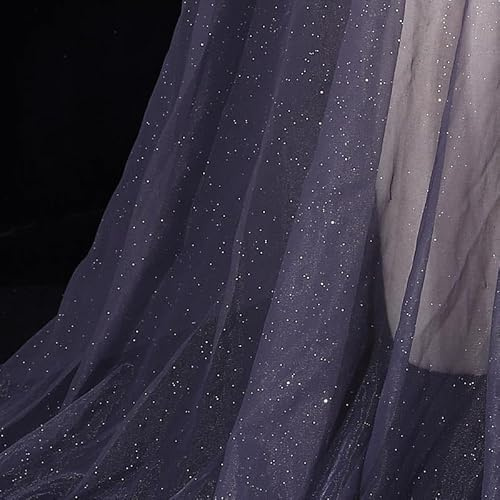 300cm*160cm Organza Stoffe zum Nähen Meterware,Dekostoff Kostümstoff zum Nähen Leichter Glanz Glitzer Organza Tüllstoff Für Kleidung Dekoration Gardine Vorhänge Tischdecken Deko Schals -dunkelgrau