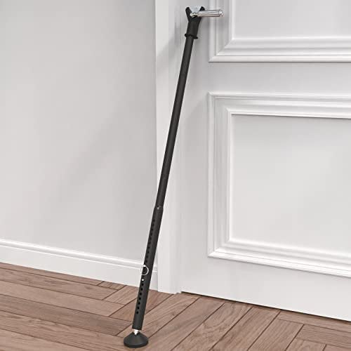 Barra de seguridad para puerta de patio, cerradura corredera para puerta de patio, apartamento, casa, habitación de hotel, cerrojo de seguridad extraíble, color negro mate, 1,2 m (1 paquete)