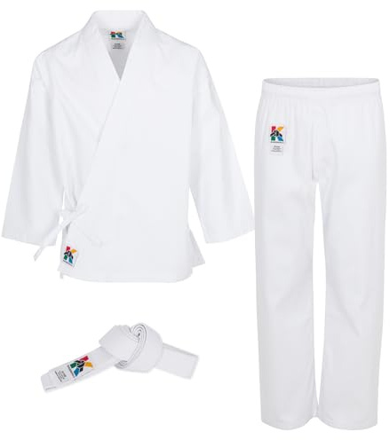BLACK BELT KIDS Karate Uniform for Boys and Girls - Our Kids White Karate Gi Set Includes Karate Pants and a White Belt. (00)
