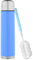 GRÄWE Thermosflasche,1 Liter Edelstahl Trinkflasche, Thermoskanne, Isolierflasche für unterwegs mit Becher, auslaufsicher, spülmaschinengeeignet, Hellblau