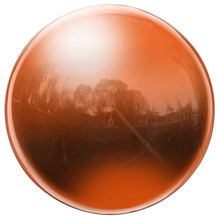 uxcell Gazing Ball 3 Inch 76mm Reflective Sphere Polished Hollow Ball, Stainless Steel Gazing Globe Mirror Ball for Home Garden Outdoor Decoration, Orange