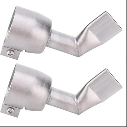 Ollanoos 2 Pcs Welding Gun Flat Nozzle 20mm, 120 Tpo Flat Welding Nozzle Set Hot Air Gun Nozzle for Welding PP PVC Plastic Sheet Welding Tools Stainless Steel Hot Air Gun Welding Nozzle 120 Degree