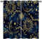 ANHOPE Astrologie Sonne Mond Sterne Vorhänge mit Ösen Weich Gardinen Blickdichte Thermo Vorhang Blackout Curtain Schlafzimmer Wohnzimmer Verdunklungsvorhänge 2er Set H 138 x B 107 cm