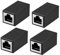 4 Pieces RJ45 Coupler, Ethernet Extension Adapter Network Connector, Female to Female, for Cat7/Cat6/Cat5e/Cat5 Ethernet Network Cable, High-Speed 10 Gbps Data Transfer, Secure Connection (Black)