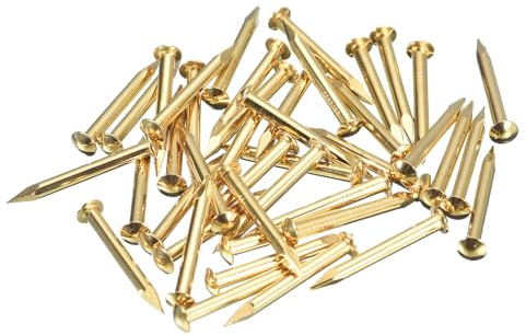 QUARKZMAN 80 Pcs Petits Clous 2mmx20mm(DxL) Petits Clous en Laiton Clous de Quincaillerie Petits Clous pour Boîtes Décoratives en Bois Accessoires de Maison, Tonalité en Laiton