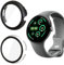 Holilo 2 Stück Hülle Mit Gehärtetes Glas Displayschutz für Google Pixel Watch 3 41mm Rundum Schutzhülle,Vollständige Abdeckung Schutzhülle Ultradünne Kratzfest Schutz Case-Schwarz+Transparent
