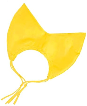 Adrosstoller Cat Shower Cap, Yellow, Polyester, Adjustable, Water Resistant, Machine Wash, Pull On, Cat Head Covering, Bath Wear, All Breed Sizes, Summer, Casual