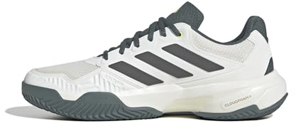 adidas Men's CourtJam Control 3 Clay Tennis Shoes, Off White/core Black/Aurora Ivy, 8.5 UK