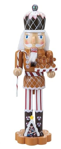 VFM e-Store - Nutcracker Wooden Gingerbread Christmas Decoration X 1 Stocking Filler Xmas Present Celebration Festive Winter Ornaments - 39X11. 2X9. 4cm 15 Inch
