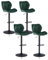 ZBAOLTO Barhocker 4er Set aus Samt, Barstuhl Höhenverstellbar，Gepolsterter Drehhocker Tresenhocker, Küchenhocker mit Rückenlehne Fußstütze Metallrahmen, Hocker Drehbar für Küchen Bars, Grün