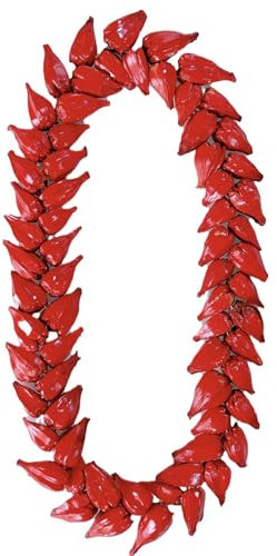 LIKEYO collier Ula Fala Samoan pour homme et femme, collier hawaïen rouge décoratif, taille unique, naturel, sans pierre précieuse, One Size