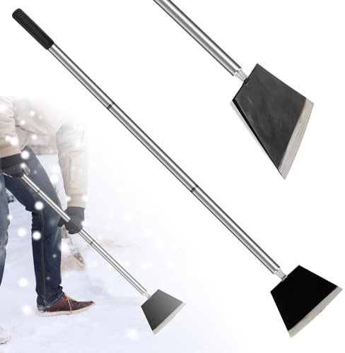 Smarkey Garten-Reinigungsschaber, Schneeschaufel, Eiskratzer, 119,4 cm, Unkrautentfernungswerkzeug mit 3 Abschnitten, langem Griff für Moos, Gehwege, Auffahrt, Hofarbeiten