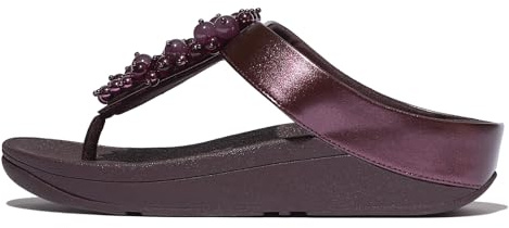 FitFlop Fino Kugel-Bead Zehentrenner für Damen, Keilabsatz, 38 EU