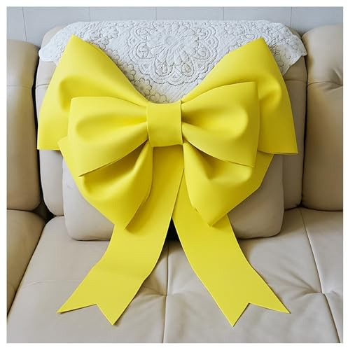 BrightGlow Fiocco grande rosso gigante fatto a mano DIY fiocco fiocchi di Natale fiocco decorativo feste matrimonio decorazione bow fiocchi per auto per Natale matrimonio decorazione giallo 50cm