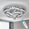 Kronleuchter Kristall mit Fernbedienung, Dimmbare Kristallleuchter moderne bündige LED Beleuchtung Chrom Deckenleuchte für Wohnzimmer, Esszimmer, Schlafzimmer, Küche, Eingang, Flur
