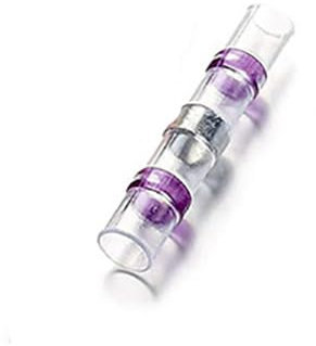 YJUHADWPBZ 20pcs Waterproof Solder Ring Heat Shrinkable Tube Wire Wiring Waterproof Insulation Heat Shrink Sleeve Cable Connector(Purple 14-12AWG)