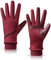 HOLDINA Handschuhe Damen Winter Warm, Wasserdichte Handschuhe Damen mit Rutschfestem Leder, Handschuhe Damen Touchscreen mit Fleece Gefüttert zum Fahren, Laufen, Radfahren, Wandern (Rot-M)