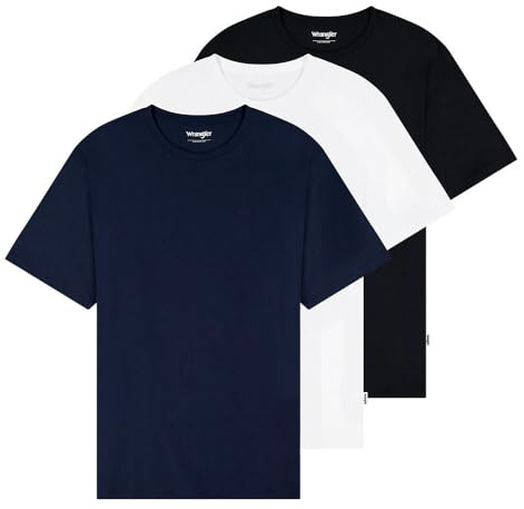Wrangler - T Shirt Herren - Regular Fit - 3 Pack Tee - Weiß