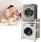 WUDLEP Support de sèche-linge réglable en hauteur, kit d'empilage avec capacité de charge de 250 kg pour linge de balcon, blanc