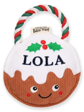 History & Heraldry Personalised Christmas Pudding Dog Toy (Lola)