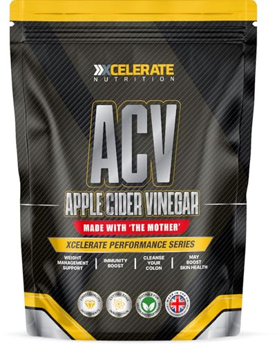 Apple Cider Vinegar Tablets, ACV with Mother, Weight Management and Immunity Support, Made in UK by Xcelerate Nutrition (120 Tablets)