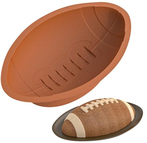 Corlidea Kuchenform für American Football, 3D Schokoladenform in Fußballform, Antihaft-Silikonform zum Backen für Partys, SuperB