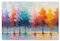 KitchenYeah© Platzsets Abwaschbar 6er Set 45x30 cm Tischsets Platzdecken Platzset Tischset Esstisch Tischuntersetzer Unterlagen rutschfest Bäume - Farbenfroh - Natur - Abstrakt