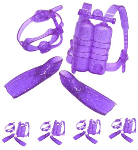 BESPORTBLE 5Sätze Puppen Tauchausrüstung Puppen Tauchset Mit Taucherbrille Sauerstoffflasche Und Flossen Puppenzubehör Für Unterwasserabenteuer