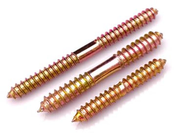 Stockschrauben M5 x 40 mm 10 Stück Verzinkt – Doppelgewinde Holzschrauben mit für Schrankbau Schuhschrank Regalverbinder Möbel Befestigungsdübel