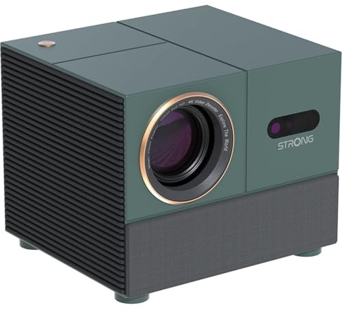 Strong MIRA1 Projecteur Vidéo Officiel Google TV Smart 1080P Compatible 4K avec Mise Au Point Automatique & Keystone, WiFi Bluetooth Portable Projecteur Extérieur pour iOS/Android/Cinéma Maison