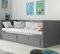 Interbeds Tagesbett Funktionsbett Kojenbett Platzsparnedes Tagesbettgestell Einzelbett mit Bettkasten ausziehbarer Liegefläche (grau)