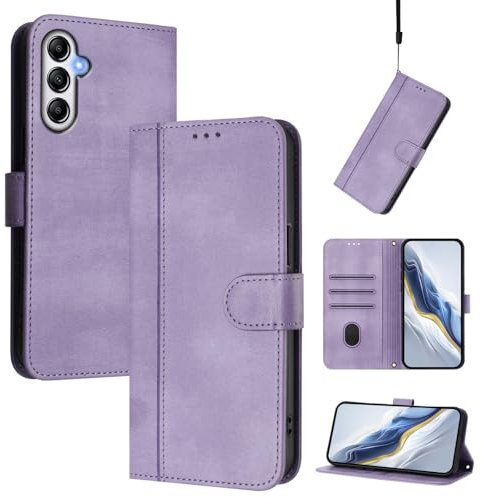 FCAXTIC Cover per Samsung Galaxy A34 5G, Antiurto Custodia in PU Pelle Portafoglio con Slot per Carte, Magnetica Portafoglio Cover per Galaxy A34 5G, Viola