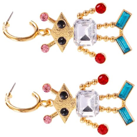 Beavorty 1 Paar Kreative Roboter Ohrringe Legierung mit Bunten für Partys Geburtstage Hochzeiten Tägliches Perfektes für Besondere Anlässe