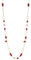 Lange Gold Perlenkette Damen Boho Halskette Gold mit Perlen Modeschmuck Kette Lang Geschenke für Mama(Dark Red)