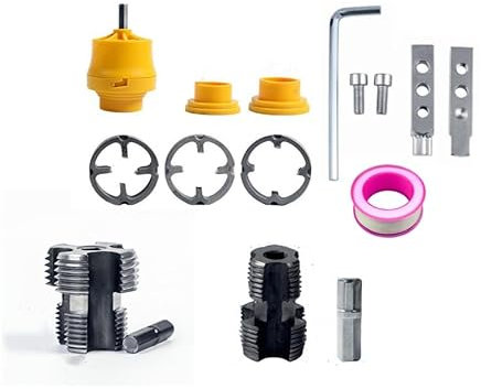 Qivine 5 Pezzi Filiera per Filettatura, Filettatrice per Tubi Idraulici per Trapani Elettrici, Kit Filettatura Maschio e Femmina, Utensile per Tubi con Estrattore per 1/2, 3/4, 1 Pollice