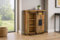SAM Sideboard Libro IV, Mangoholz massiv + bunt, Kommode mit Holzschiebetür, 2 Schubladen & 4 offenen Fächern, Griffe, Türelemente & Reling aus Eisen, 75 x 90 x 36 cm, Shabby Chic